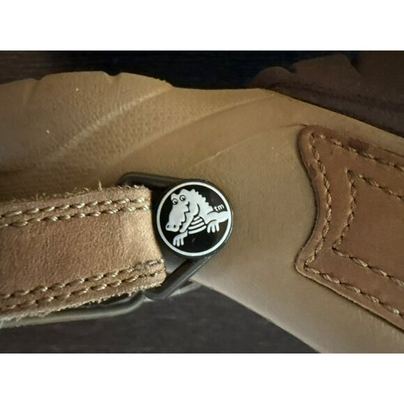 Crocs Swiftwater Men's Leather Tan Slip-On Shoes With Adjustable Heel Strap Siz - Picture 9 of 9